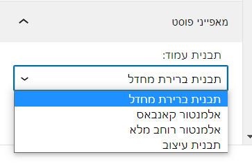 תבנית עמוד בוורדפרס